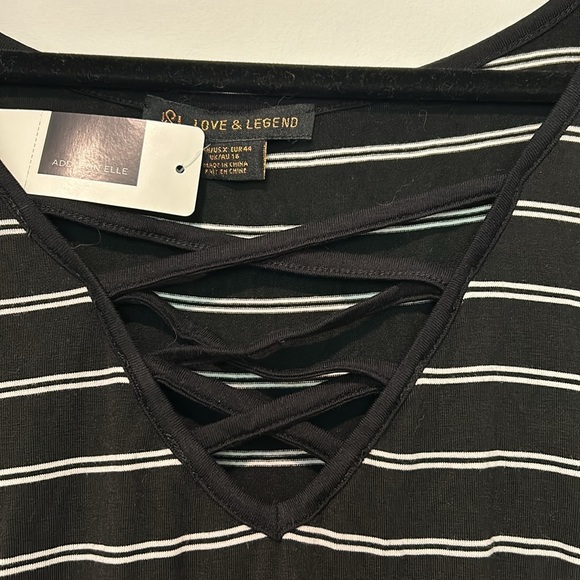 ๐ Love & Legend Black White Striped Sleeveless Maxi Dress X NWT New! - Picture 5 of 8